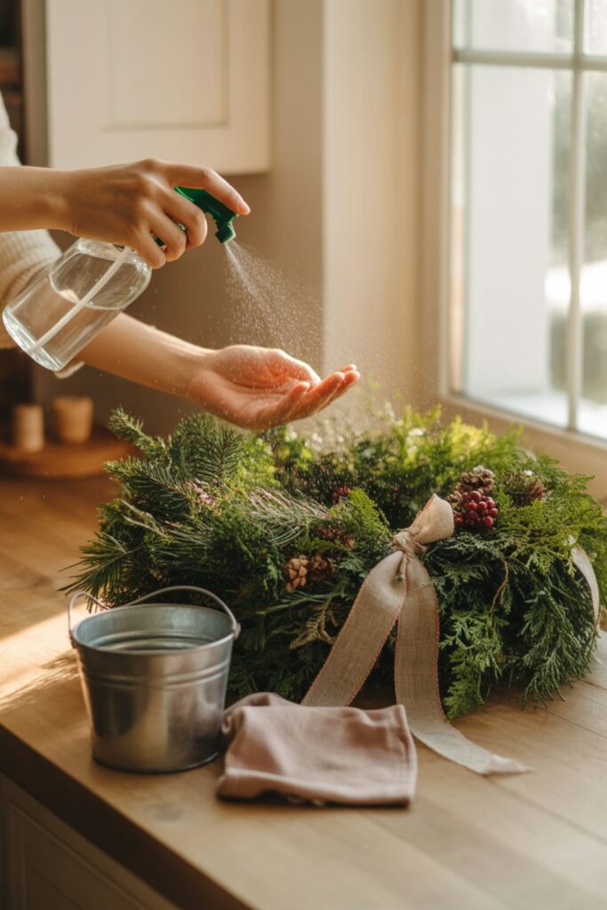 How to make a simple Christmas wreath last longer