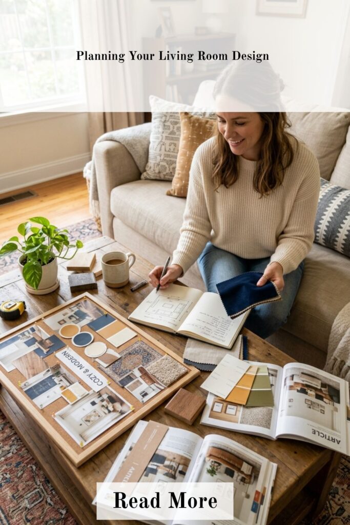 Planning your living room design with decor samples and layout ideas